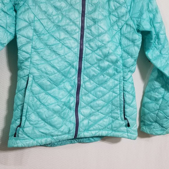 The North Face Womens Small Blue Thermoball Jacket Puffer Puff Lightweight Light - Picture 3 of 6
